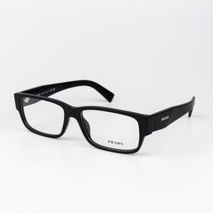 Prada Women Eyeglasses Matte Black Rectangle PRB09V 12P1O1 NEW AUTHENTIC